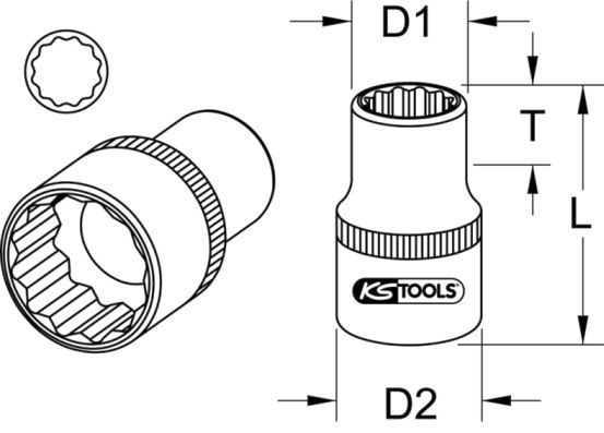 KS TOOLS Muciņatslēga 918.1343